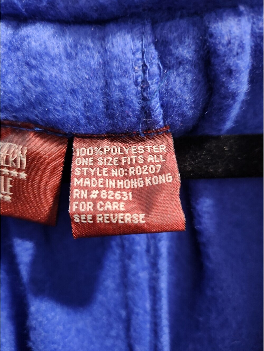 Northern Style Women's Blue Fleece Polyester Robe Collared Button Front One Size - Picture 3 of 7